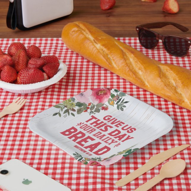 Assiettes En Carton Donne-Nous Ce Jour Notre Plaque Quotidienne De Pap (Pique-nique)