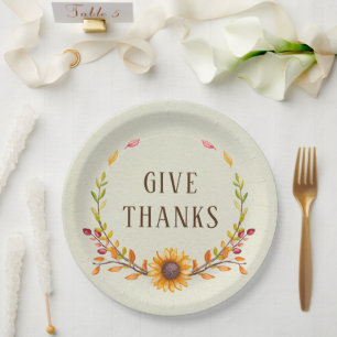 Assiettes En Carton Donnez Merci Russe Boho Sunflower Thanksgiving