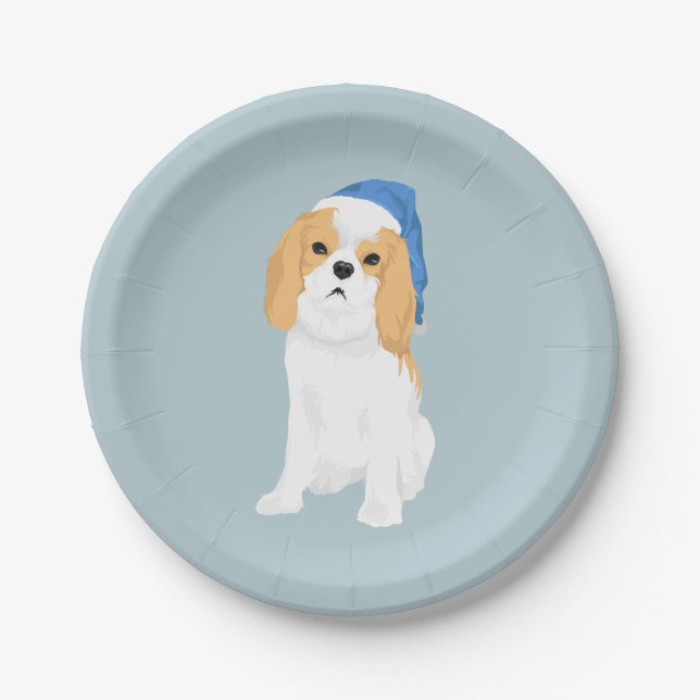 Assiettes En Carton Donnie le chiot cavalier mignon d'épagneul de (Devant)