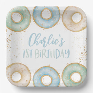 Assiettes En Carton Donut 1er Anniversaire Plaques papier personnalisé
