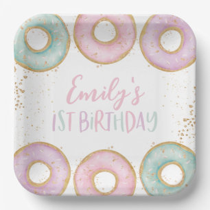 Assiettes En Carton Donut 1er Anniversaire Plaques papier personnalisé