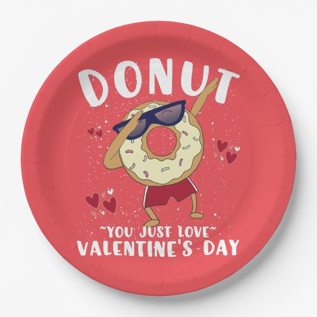 Assiettes En Carton Donut Saint-Valentin (Devant)