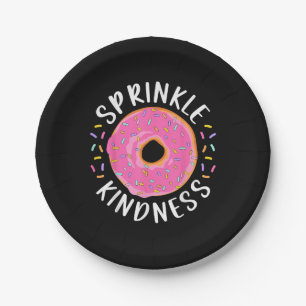 Assiettes En Carton Donut Sprinkle Kindness Funny Girls Femmes Doughnu
