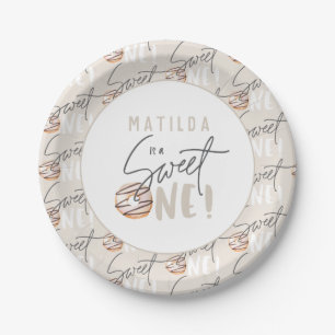 Assiettes En Carton Donut sucré un 1er anniversaire fête