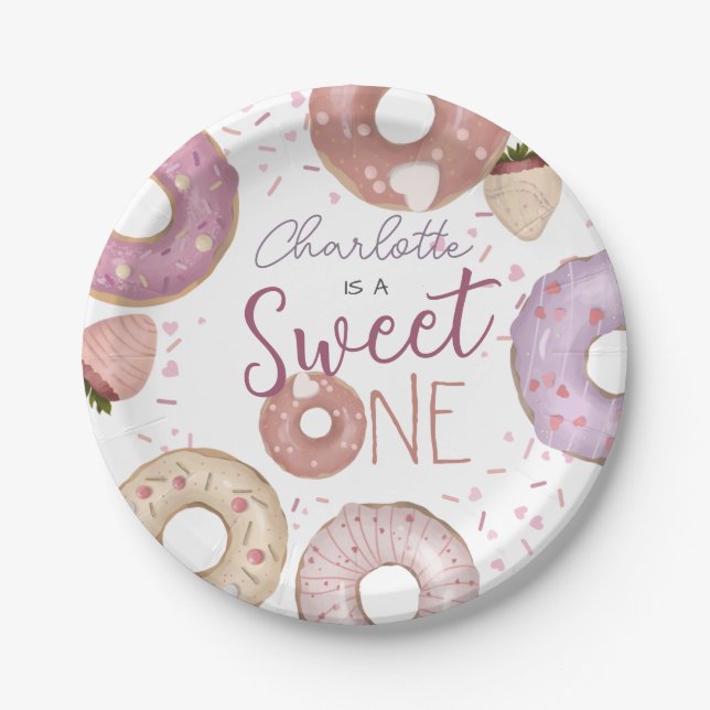 Assiettes En Carton Donut Sweet un anniversaire (Devant)