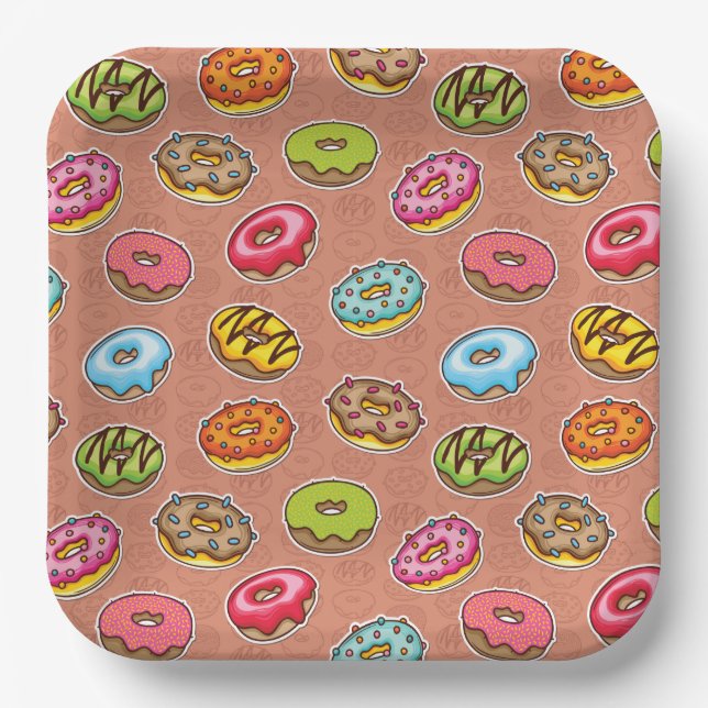 Assiettes En Carton Donuts  (Recto)