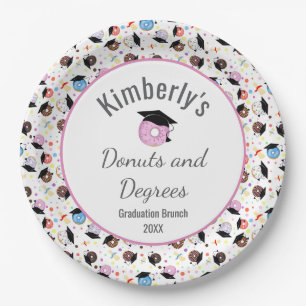 Assiettes En Carton Donuts et Diplômes Motif de remise des diplômes Pe