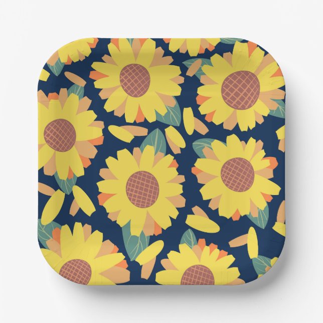 Assiettes En Carton Doodles Sunny Bloom (Recto)
