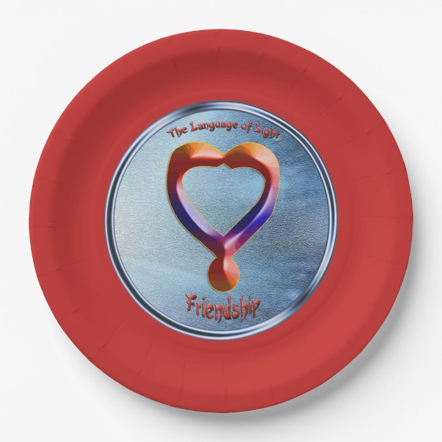 Assiettes En Carton Doodling sur le symbole de l'amitié (Devant)