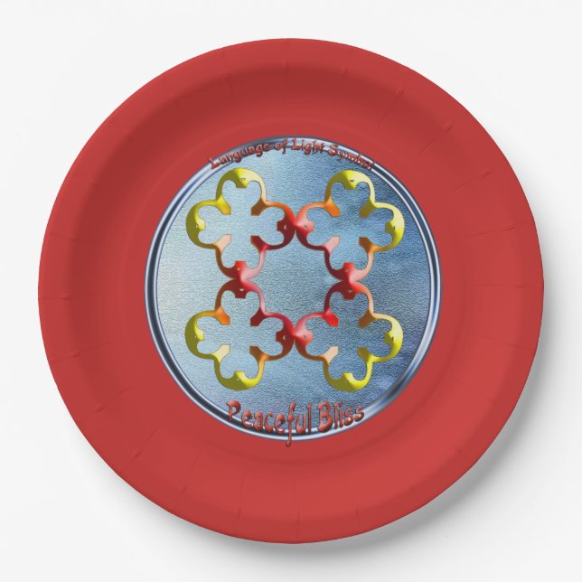 Assiettes En Carton Doodling sur le symbole des Bliss pacifiques (Devant)