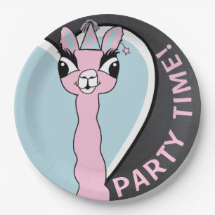 Assiettes En Carton Dormir de Llama Pink Pajama Girl Birthday Party