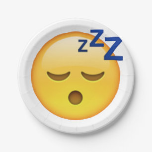 Assiettes En Carton Dormir - Emoji