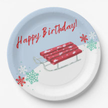 Dormir Hiver Enfants Anniversaire Papier Plaques