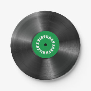 Assiettes En Carton Dossier Vinyl Album personnalisé fête d'annivers