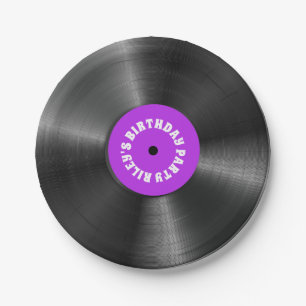 Assiettes En Carton Dossier Vinyl Album personnalisé fête d'annivers