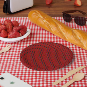 Assiettes En Carton Dots-rouges-et-noirs-ladybug
