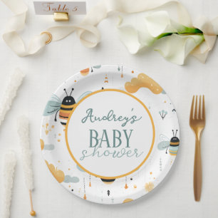 Assiettes En Carton Douce Baby Shower Abeille Bourdon