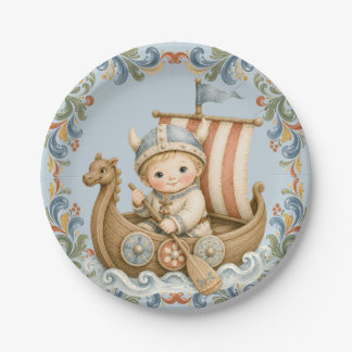 Assiettes En Carton Douce Baby Shower Viking Bébé
