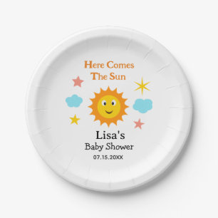 Assiettes En Carton Douce Baby Shower Voici Le Soleil Fait Son Apparit