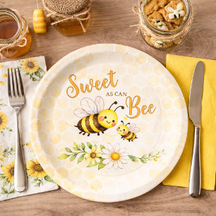 Assiettes En Carton Douce comme une ruche Baby Shower
