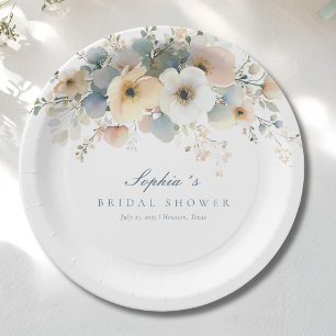 Assiettes En Carton Douce Élégance Fête de Mariage "Soft Bloom"