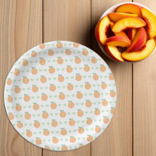 Assiettes En Carton Douce Élégante Fête de Naissance de Pêche
