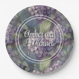 Assiettes En Carton douce et souple pourpre boho aquarelle douce