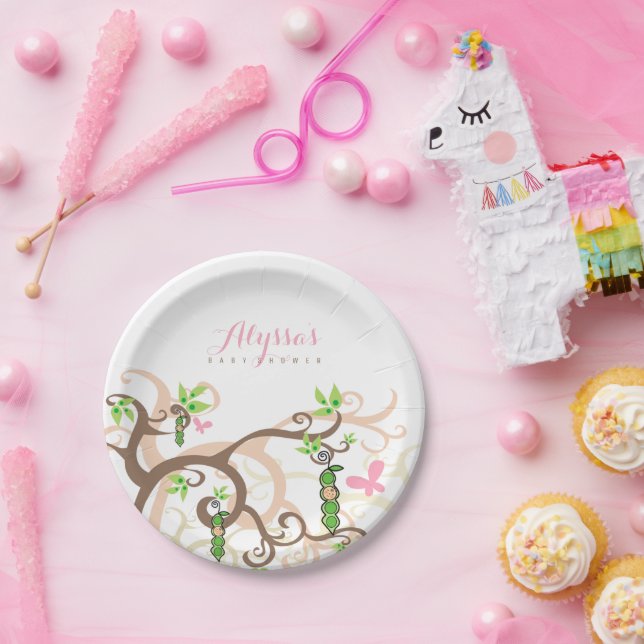 Assiettes En Carton Douce Fée Rose Capriceuse Petite Pois Dans Une Cos (Fête)