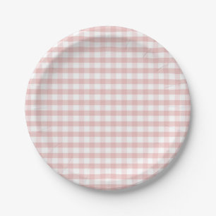 Assiettes En Carton Douce Fête d'Anniversaire Bébé Shower Gingham Carr