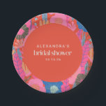 Assiettes En Carton Douce Fête de Mariage Bohème Florale Rouge Colorée<br><div class="desc">Assiettes en Papier pour Fête de Mariage Bohème Florale Rouge Colorée sur Mesure</div>