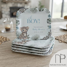 Douce Fête de Naissance Bébé Léopard Bleu
