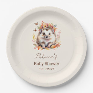 Assiettes En Carton Douce Fête de Naissance Hérisson de la Forêt Autom
