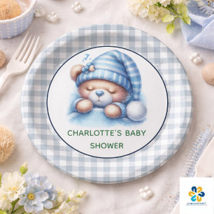 Assiettes En Carton Douce Fête de Naissance Ourson Mignon