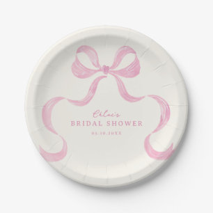 Assiettes En Carton Douce Mariage Arc-en-ciel Rose Dessiné à la Main