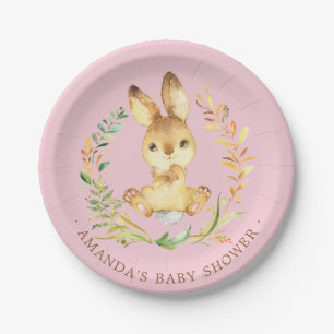Assiettes En Carton Douce Petit Lapin Baby shower 7" Plaque