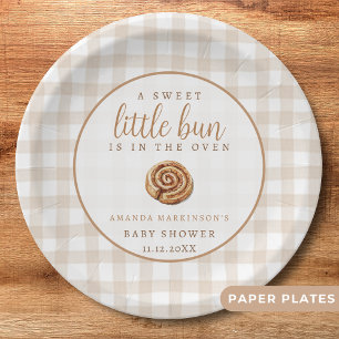 Assiettes En Carton Douce petite brioche au four Fête prénatale neutre