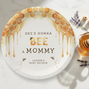 Assiettes En Carton Douce Ruche D'aquarelle Baby Shower