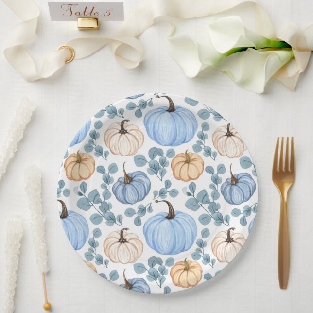 Assiettes En Carton Douces petites plaques de baby shower citrouille (Mariage)