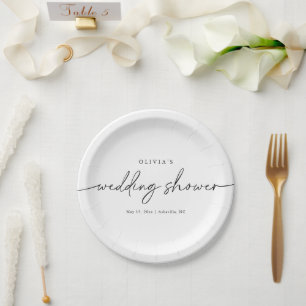 Assiettes En Carton Douche de mariage minimaliste moderne