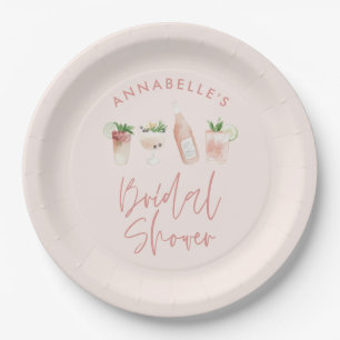 Assiettes En Carton Douche de mariée avec script de cocktail moderne r