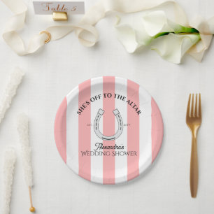 Assiettes En Carton Douche Derby Coutume Rose Cabana Stripes Horseshoe