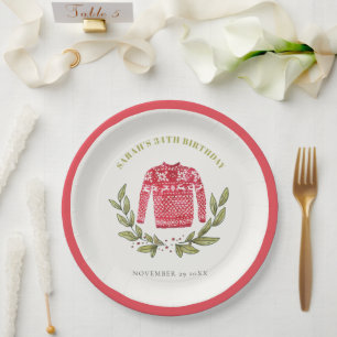 Assiettes En Carton Doux doux mignon rouge hiver n'importe quel âge An