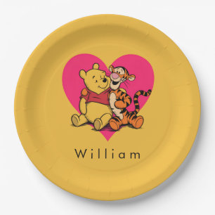 Assiettes En Carton Doux Winnie l'ourson et Tigger