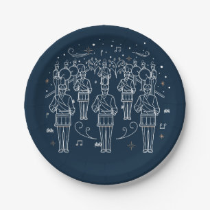Assiettes En Carton Douzième jour de Noël Plaques de papier de 7 po