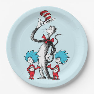 Assiettes En Carton Dr Seuss Chat dans le Casquette, Chose un & Chos
