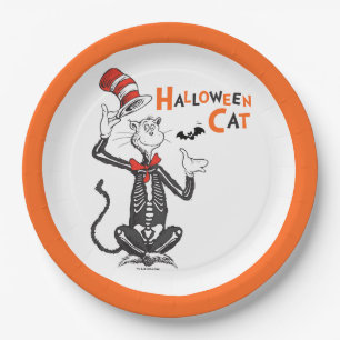 Assiettes En Carton Dr Seuss Chat d'Halloween en Casquette