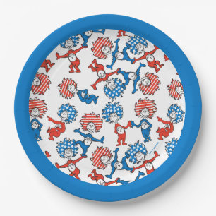 Assiettes En Carton Dr Seuss Chose Une Chose Deux Motifs du drapeau