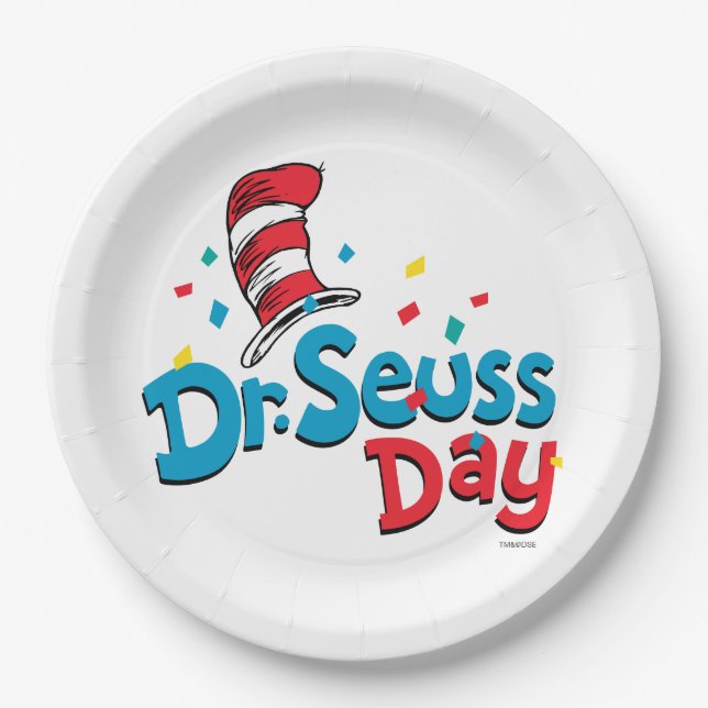 Assiettes En Carton Dr Seuss Day | Confetti (Devant)