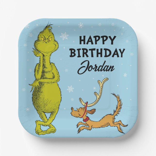 Assiettes En Carton Dr Seuss | Grinch Winter Birday (Recto)