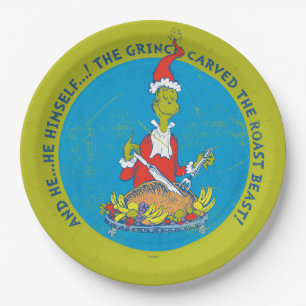 Assiettes En Carton Dr. Seuss Le Grinch Bête de Noël rôti